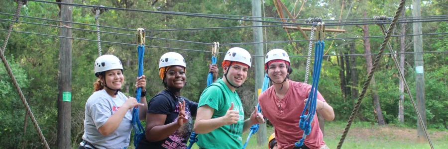 LJLC students at high ropes course